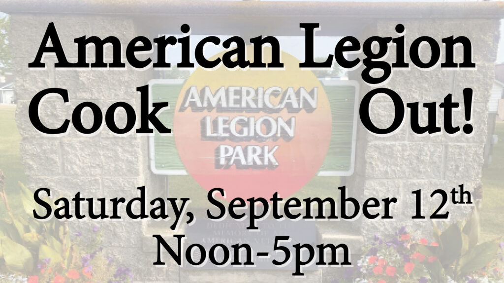 American Legion Cook Out Sept 12 2026
