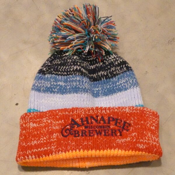 Multi-colored Pom Beanie - side