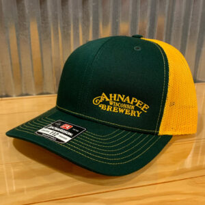 green gold trucker snap back hat